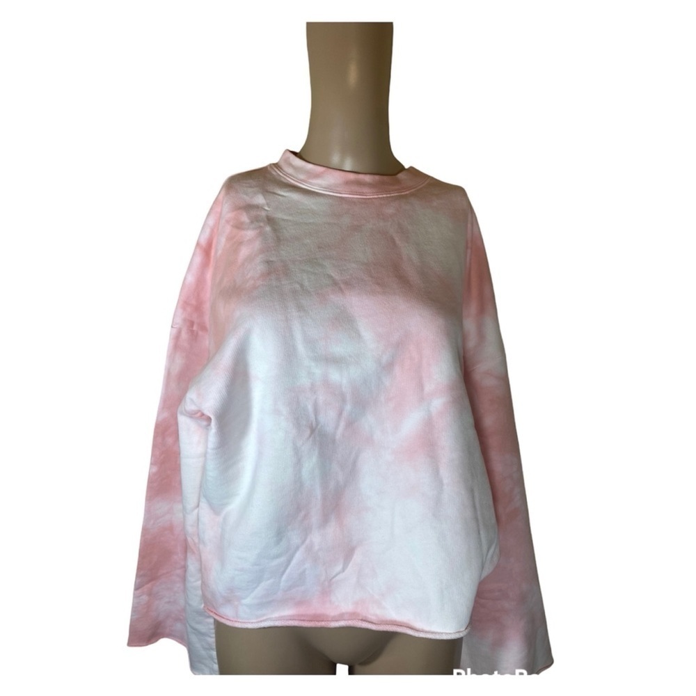 All Saints Pink and White Tie-Dye Sweatshirt